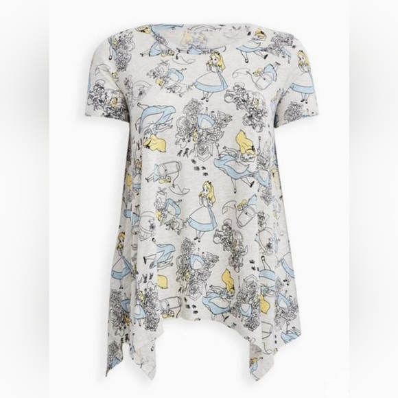 TORRID DISNEY Alice In Wonderland Handkerchief Hem Top! - Picture 8 of 11